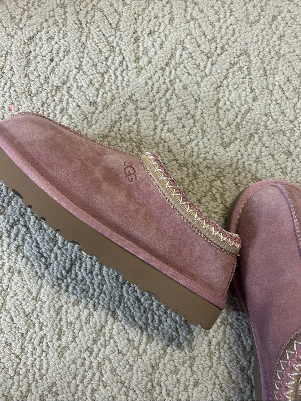 UGG Pink Shearling-Lined Slipper